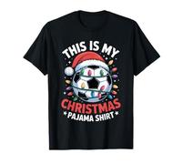 This Is My Christmas Pajama Soccer Ball Santa Boys Girls Camiseta