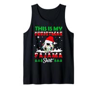 This Is My Christmas Pajama Soccer Santa Hat Xmas Lights Camiseta sin Mangas