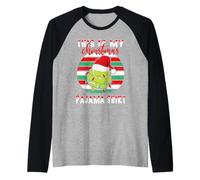 This Is My Christmas Pajama Tennis Santa Hat Xmas Lights Camiseta Manga Raglan