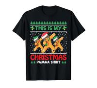 This is my Christmas Pijama Camisa Dabbing Gingerbread Hombres Camiseta gráfica económica, Hombre, Negro, XL
