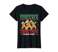 This is my Christmas Pijama Camisa Dabbing Gingerbread Hombres Camiseta gráfica económica, Mujer, Negro, M