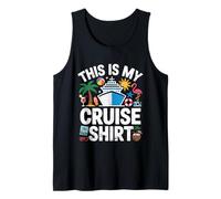 This Is My Cruise Shirt Funny Vacation Party Boats Outfit Camiseta sin Mangas