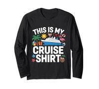 This Is My Cruise Shirt Funny Vacation Party Boats Outfit Manga Larga