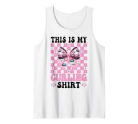 This Is My Curling Shirt Stone Player Girl Mom Coquette Bow Camiseta sin Mangas