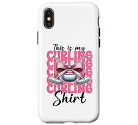 This Is My Curling Shirt Stone Player Girl Mom Coquette Bow Carcasa para iPhone X/XS