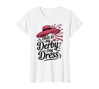 This is My Derby Day Dress Carreras de Caballos Equitación Camiseta gráfica económica, Mujer, Blanco, XL