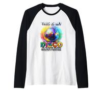 This Is My Disco Disfraz Rainbow Mirror Ball Party Dance Camiseta Manga Raglan