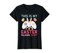 This Is My Easter Pajama, Happy Bunny Pijamas Party Camiseta gráfica económica, Mujer, Negro, M