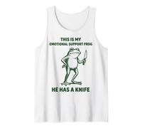 This Is My Emotional Support Frog He Has A Knife Frog Camiseta sin Mangas