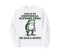 This Is My Emotional Support Frog He Has A Knife Frog Sudadera