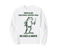 This Is My Emotional Support Frog He Has A Knife Frog Sudadera