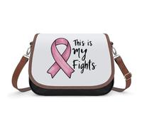 This Is My Fights Ribbon - Bolso bandolera de piel para mujer, diseño de cáncer de mama