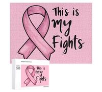 This Is My Fights Ribbon - Rompecabezas de cáncer de mama para adultos, actividades familiares, juegos, decoración del hogar, 500 piezas