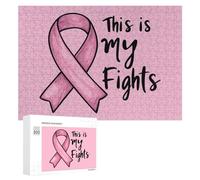 This Is My Fights Ribbon - Rompecabezas de cáncer de mama para adultos, actividades familiares, juegos, decoración del hogar, 300 piezas