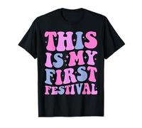 This Is My First Festival Music Evento Retro Groovy Girls Camiseta