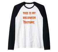 This Is My Halloween Costume Trick Or Treat Witch Hat Funny Camiseta Manga Raglan
