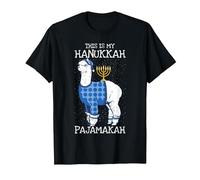 This is My Hanukkah Pijamakah Llama Menorah Funny Pijama Camiseta, Hombre, Negro, 6XL