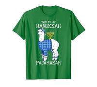 This is My Hanukkah Pijamakah Llama Menorah Funny Pijama Camiseta, Hombre, Verde Kelly, M