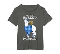 This is My Hanukkah Pijamakah Llama Menorah Funny Pijama Camiseta, Mujer Tallas Grandes, Asfalto, 1XL Grande