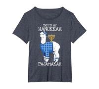 This is My Hanukkah Pijamakah Llama Menorah Funny Pijama Camiseta, Mujer Tallas Grandes, Azul Jaspeado, 6XL Grande