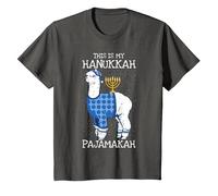 This is My Hanukkah Pijamakah Llama Menorah Funny Pijama Camiseta, Niños, Asfalto, 6 años