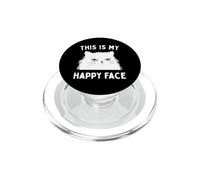 This Is My Happy Face Funny Cat Sarcastic Slogan PopSockets PopGrip para MagSafe