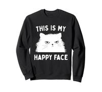 This Is My Happy Face Funny Cat Sarcastic Slogan Sudadera