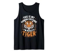 This Is My Human Costume I’m Really A Tiger Funny Camiseta sin Mangas