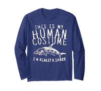 This is My Human Costume I'm Really a Shark Camisa Divertida Manga Larga