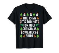 This is my It's Too Hot for Feo Christmas Sweater Shirt Camiseta gráfica económica, Hombre, Negro, L