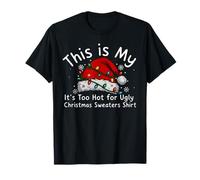 This Is My It's Too Hot For Ugly Christmas Hat Lights Camiseta