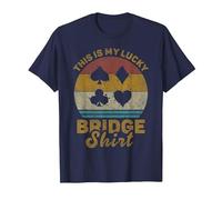 This Is My Lucky Bridge Shirt Funny Bridge Juego de Cartas Camiseta, Hombre, Azul Marino, XXL