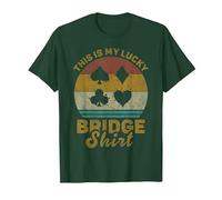 This Is My Lucky Bridge Shirt Funny Bridge Juego de Cartas Camiseta, Hombre, Verde Bosque, XL