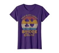 This Is My Lucky Bridge Shirt Funny Bridge Juego de Cartas Camiseta, Mujer, Morado, S
