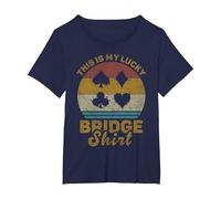 This Is My Lucky Bridge Shirt Funny Bridge Juego de Cartas Camiseta, Mujer Tallas Grandes, Azul Marino, 3XL Grande