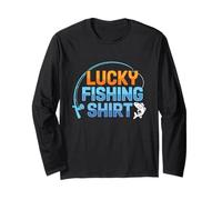 This Is My Lucky Fishing Fisherman - Retro Good Luck Angler Manga Larga