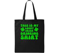 This is My Lucky Irish Drinking Shirt - Divertida bolsa de algodón ecológico natural, color negro, Black, Talla única