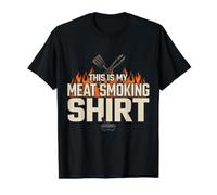 This Is My Meat Smoking BBQ Pitmaster Funny Camiseta gráfica económica, Hombre, Negro, L