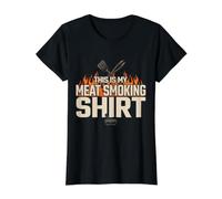 This Is My Meat Smoking BBQ Pitmaster Funny Camiseta gráfica económica, Mujer, Negro, S