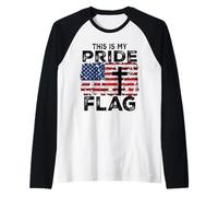 This Is My Pride Flag Jesus Cross USA American 4 of July Camiseta Manga Raglan