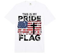 This Is My Pride Flag Jesus Cross USA American 4 of July Comfort Colors Adult Heavyweight T-Shirt