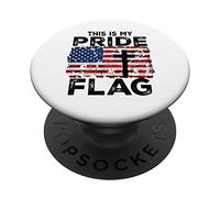This Is My Pride Flag Jesus Cross USA American 4 of July PopSockets PopGrip Adhesivo