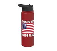This Is My Pride Flag Patriotic 4th Of July American flag Stainless Steel Insulated Water Bottle
