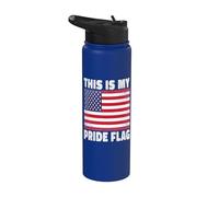 This Is My Pride Flag Patriotic 4th Of July American flag Stainless Steel Insulated Water Bottle