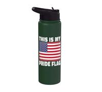 This Is My Pride Flag Patriotic 4th Of July American flag Stainless Steel Insulated Water Bottle