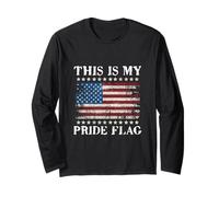 This Is My Pride Flag USA 4 of July American Men Women Manga Larga