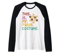 This is my Purim Costume Jewish Hamantaschen Magen David Camiseta Manga Raglan