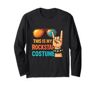 This Is My Rock Star Costume Hand Sign Rock Gafas de Sol Manga Larga