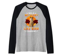This Is My Scary Cat Dad Costume Halloween Tabby Cat Camiseta Manga Raglan