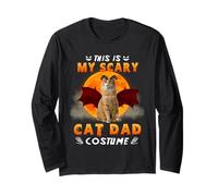 This Is My Scary Cat Dad Costume Halloween Tabby Cat Manga Larga